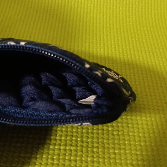 Navy Quilted Coin Purse with Turtle Print - Picture 2 of 2